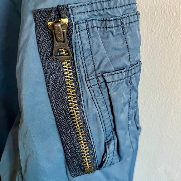 Wallace and Barnes Blue Nylon Aviator Bomber Jacket Size ~ XS - Picture 3 of 8